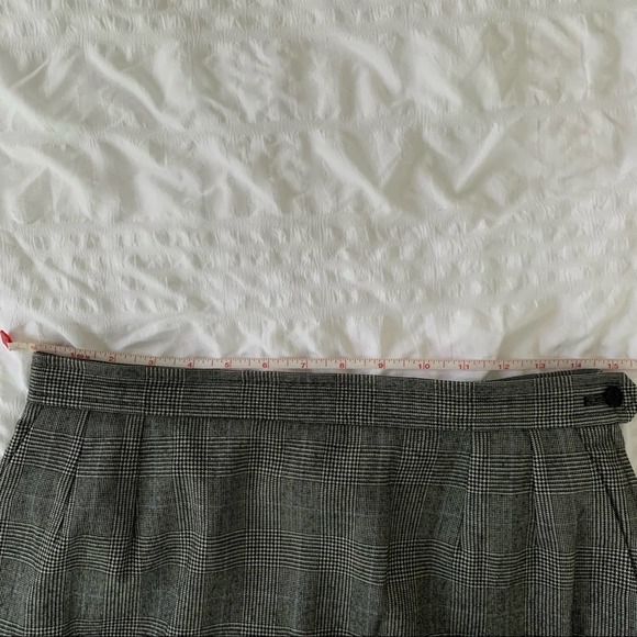 Vintage YSL Black Tweed Pencil Skirt Houndstooth Yves Saint Laurent 90s - Picture 10 of 13